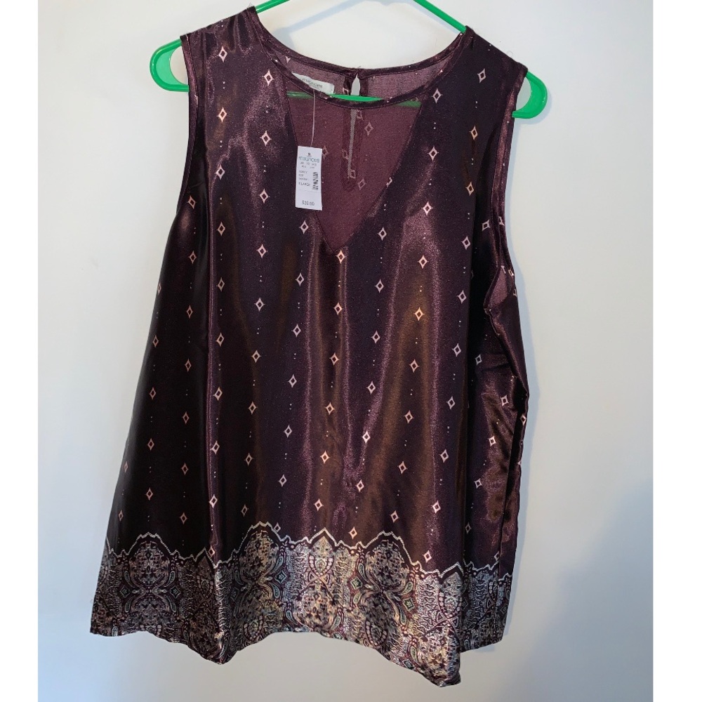 Maurice’s Satin w/ Mesh Sleeveless Blouse NWT